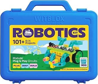 WitBlox DIY Robotics Science Kits 101+ Plus projects, 8 Years+ Kids, Interlocking Bricks Modular Electronic sensor and Circuits to create Logic 2 Free Live Classes Educational Gift Toys Boys and Girls