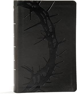 KJV Large Print Personal Size Reference Bible, Charcoal LeatherTouch Crown of Thorns, Indexed, KJV Holy Bible, Red Letter, Pure Cambridge Text, Presentation Page, Cross-References, Full-Color Maps