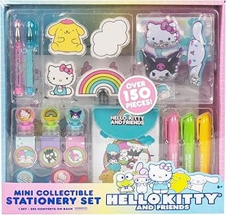 Hello Kitty & Friends Stationary Set, Cute School and Office Supplies, Sanrio Accessories, Kawaii Notebook, Collectible